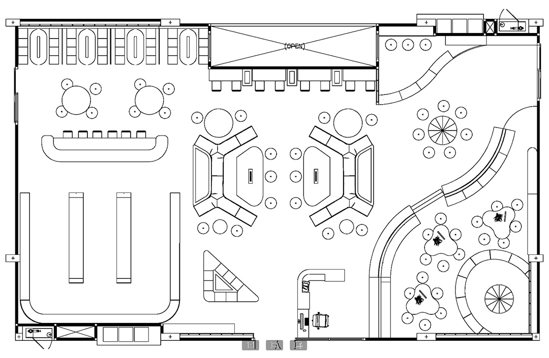 k12 school library 2d layout