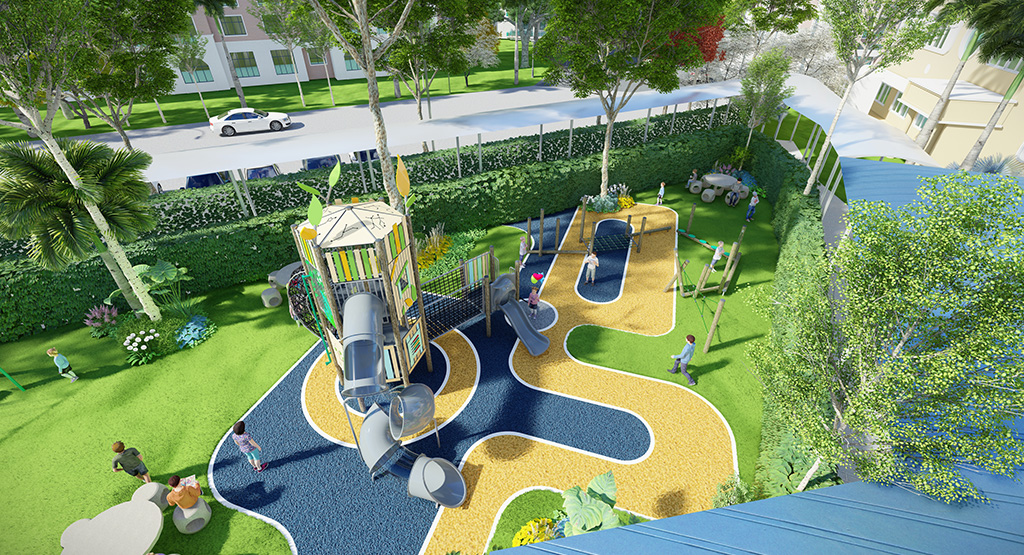 Scouring playground equipment from China for international project