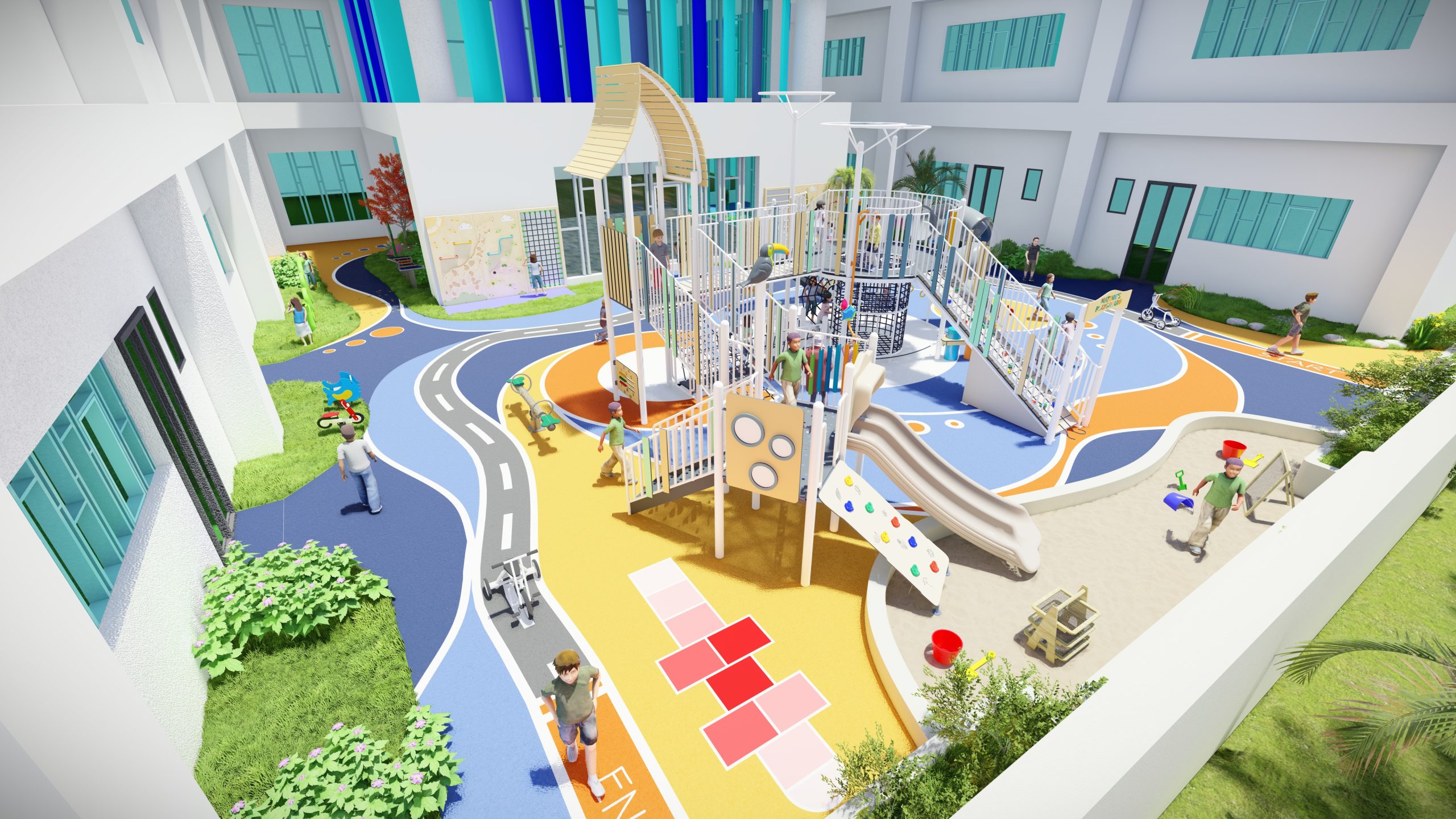 outdoor preschool playground layout