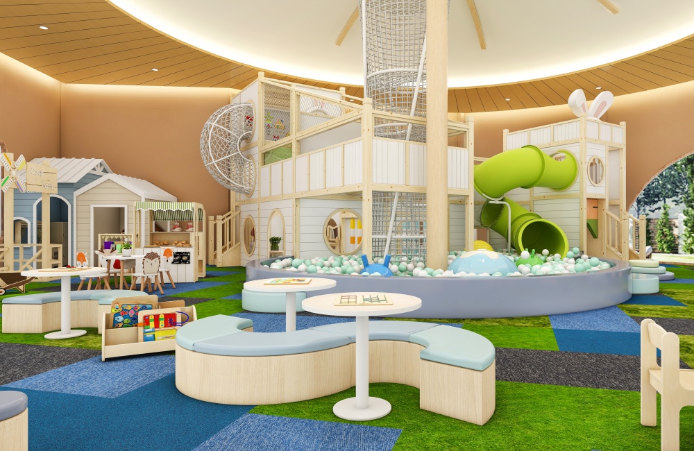 Designing a Rabbit-Themed Play Cafe - 200㎡ Kids Cafe Layout & Ideas (11)