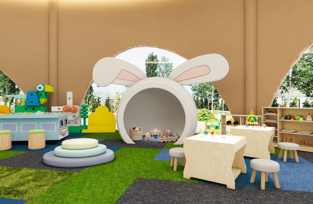 Designing a Rabbit-Themed Play Cafe - 200㎡ Kids Cafe Layout & Ideas (3)