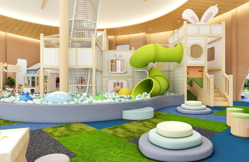 Designing a Rabbit-Themed Play Cafe - 200㎡ Kids Cafe Layout & Ideas (6)