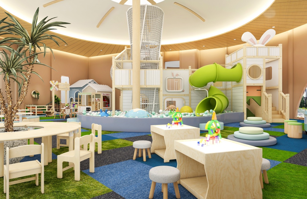 Designing a Rabbit-Themed Play Cafe - 200㎡ Kids Cafe Layout & Ideas (7)